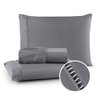 Kit Roupa de Cama Casal 3 Peças 400 Fios Toque Suave Cor:cinza - 1