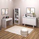 Ver imagem 1 de Kit P/ Escritório com Mesa Gaveta Estante e Balcão Buffet Br Cor:branco