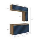 Ver imagem 4 de Conjunto para Banheiro Kappesberg Celeste 7 Peças Nogueira/azul 160cm