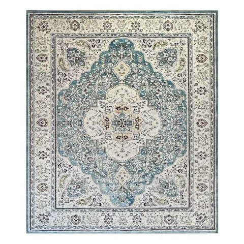 Tapete Sala 240x350cm Classico Oriental Tabriz Azul Turquesa
