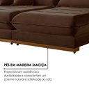 Ver mais imagens de Sofá 3 Lugares Retrátil e Reclinável Veludo 250cm x 105cm Suíça Marrom