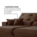 Ver imagem 5 de Sofá 3 Lugares Retrátil e Reclinável Veludo 250cm x 105cm Suíça Marrom