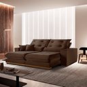Ver imagem 1 de Sofá 3 Lugares Retrátil e Reclinável Veludo 250cm x 105cm Suíça Marrom