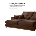 Ver imagem 4 de Sofá 3 Lugares Retrátil e Reclinável Veludo 250cm x 105cm Suíça Marrom