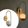 Arandela Luminária de Parede Moderna Oval Dourado com Vidro Globo 12cm Decoração Iluminação Casa - 2