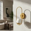 Ver imagem 3 de Arandela Luminária de Parede Moderna Oval com Vidro Globo 12cm Decoração Iluminação Casa Sala Quarto