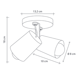 Spot de Sobrepor Moderno Direcionável Fokus 2 Lâmpadas E27 Bivolt:Cobre/110V/220V - 3