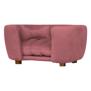 Poltrona Cama Pet Baby Hanna Estofada Tecido Veludo:rosê