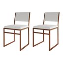 Ver imagem 1 de Kit 2 Cadeiras de Jantar Industrial Isa Assento Corino Branco Base Cobre
