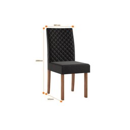 Conjunto Sala de Jantar Mesa Louise 160cm Tampo Vidro/mdf com 6 Cadeiras Dália - 3