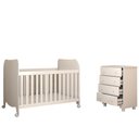 Ver imagem 1 de Quarto de Bebê Completo Sueño Cômoda 4 Gavetas 100% Mdf Branco Brilho - Panorama Móveis