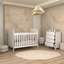 Ver imagem 2 de Quarto de Bebê Completo Sueño Cômoda 4 Gavetas 100% Mdf Branco Brilho - Panorama Móveis
