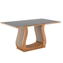 Ver imagem 5 de Conjunto Sala de Jantar Mesa Livia 160x80cm Tampo Vidro/MDF com 6 Cadeiras Venus  Móveis