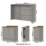 Bancada de Cozinha Kit Ilha Gourmet Americana 3 Portas Ripado Nature/cinza - Henn - 4