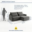Ver imagem 3 de Sofá Cama Reclinável sem Caixa 260cm Tóquio