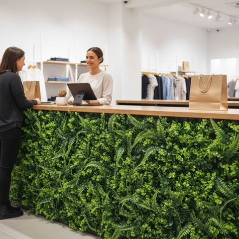 21 Placas Jardim Vertical Artificial Samambaia Eucalipto Planta Verde Permanente de Alta Qualidade
