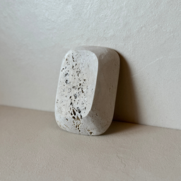 Gamela Oval Mármore Travertino Romano Bruto 10,5x15,5cm - 3