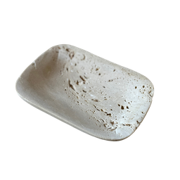 Gamela Oval Mármore Travertino Romano Bruto 10,5x15,5cm - 1