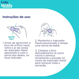Aspirador Nasal Bebe 2 em 1 Respire Bem Azul Lolly - 6