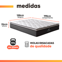 Ver imagem 5 de Cama Box Casal Queen Colchão Molas Ensacadas Pillow Top Maximus 158x198x62cm Cinza / Preto Gazin