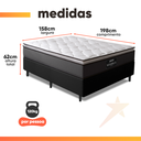 Ver imagem 4 de Cama Box Casal Queen Colchão Molas Ensacadas Pillow Top Maximus 158x198x62cm Cinza / Preto Gazin