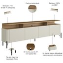 Ver imagem 5 de Rack Sala com Painel para Tv 75 Pol 4 Portas 220cm Pés Preto Clio I03 Louro Luna - Lyam