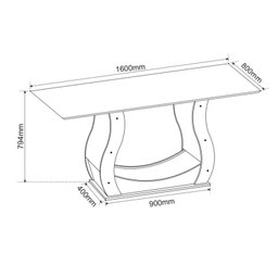 Conjunto Sala de Jantar Mesa Emmy com 6 Cadeiras Venus  Móveis - 3