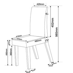 Conjunto Sala de Jantar Mesa Emmy com 6 Cadeiras Venus  Móveis - 4