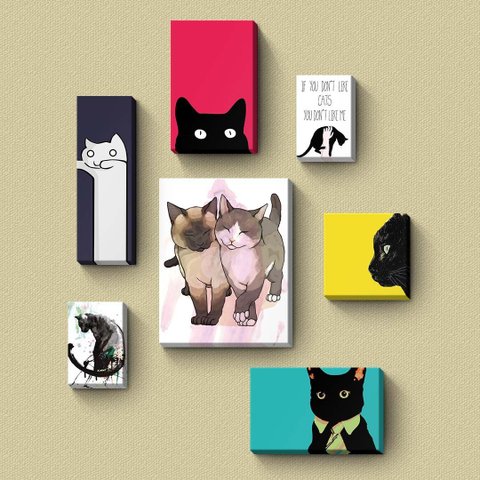 Cats Concept - Quadros ou Placas Modulares com 7 Peças