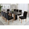 Conjunto Sala de Jantar Mesa Ayla 200cm Tampo Vidro/mdf com 8 Cadeiras Elegance - 1