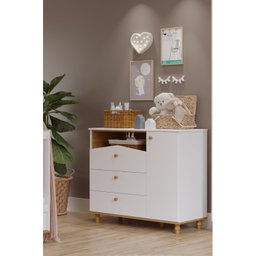 Cômoda de Bebê com 3 Gavetas 1 Porta Picolé Espresso Móveis - 8