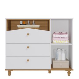 Cômoda de Bebê com 3 Gavetas 1 Porta Picolé Espresso Móveis - 6