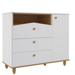 Cômoda de Bebê com 3 Gavetas 1 Porta Picolé Espresso Móveis - 2