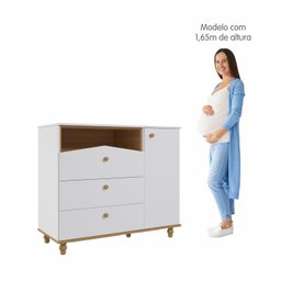 Cômoda de Bebê com 3 Gavetas 1 Porta Picolé Espresso Móveis - 4