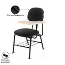 Ver imagem 2 de Carteira Universitária Secretária Estofada Canhoto C/ Grade Corino Preto Martiflex-