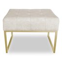 Ver imagem 4 de Puff Lisa Suede Bege Base Metálica Industrial Dourado - Pallazio
