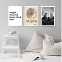 Ver imagem 1 de Kit 3 Quadros Decorativos Belo Horizonte-mapa Cidade 33x24cm - com Vidro:madeira Preta