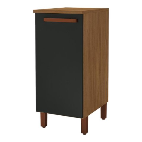 Balcão de Cozinha Monza 40cm Freijó/chumbo com Tampo Mdf - Indékes