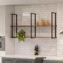 Ver imagem 1 de Kit de Suportes em Metalon Estilo Industrial 3 Hastes Preto Brilhante