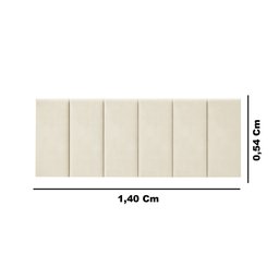 Cabeceira Painel Riscada Estofada para Cama de Casal 1,40 - Palha - 3