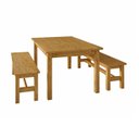 Ver imagem 2 de Conjunto Mesa 160cm e 2 Bancos Área Gourmet Madeira Maciça Ventimiglia Espresso Móveis Yescasa Marrom/Nogueira