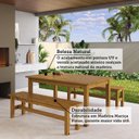 Ver imagem 6 de Conjunto Mesa 160cm e 2 Bancos Área Gourmet Madeira Maciça Ventimiglia Espresso Móveis Yescasa Marrom/Nogueira