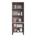 Ver imagem 3 de Paneleiro Cristaleira 80cm 4 Portas Quiditá Fumê/grafite/vidro