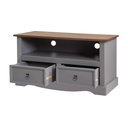 Ver imagem 5 de Rack em Madeira 2 Gavetas 1 Nicho Cor Cinza com Cera Natural Boho