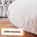 Ver imagem 3 de Almofada Redonda Completa com Refil e Ziper Invisivel Cor Caqui 43cm