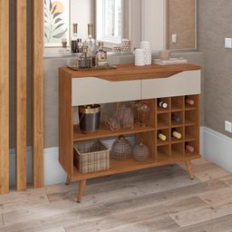 Aparador Bar Grace 2 Gavetas Cedro Off White Casa D Móveis - 2