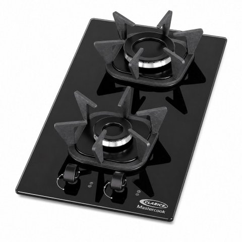 Cooktop 2 Bocas Acendimento Automático com Vidro Temperado e Trempe Ferro Fundido Clarice