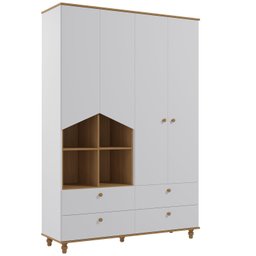Guarda Roupa de Bebê 4 Portas 4 Gavetas Picolé Espresso Móveis - 3