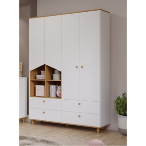Guarda Roupa de Bebê 4 Portas 4 Gavetas Picolé Espresso Móveis