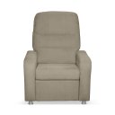 Ver imagem 1 de Poltrona do Papai Confortável Suede Bege Sistema Encosto Reclinável e Inclinável Mecanismo Manual